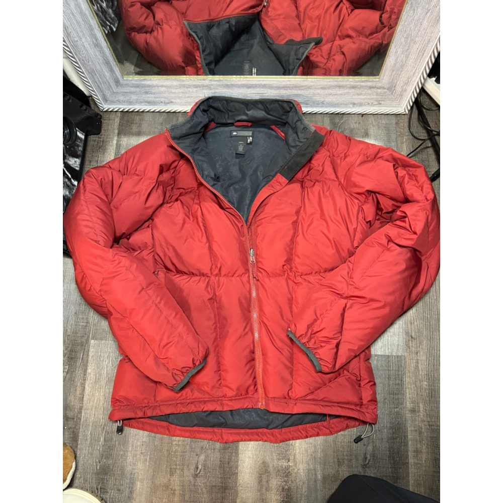 Men's REI Goose Down Puffer Jacket L Red Gray